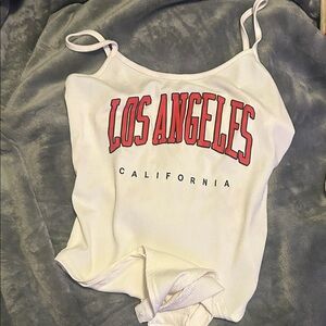 White Los Angeles Graphic Women's body suit